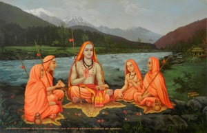 Adi Shankara With Disciples