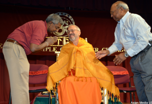 Swamiji honored after discourse